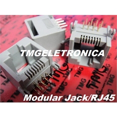 CONECTOR RJ45 FEMEA ANGULO 90°, Modular Jacks RJ45 8VIAS ,SOLDA PCI - RJ45 - Femea Modular Jacks Ethernet 8VIAS, 90°